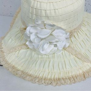Sun N Sand Cream Ivory Lace Trim Floppy Sun Hat